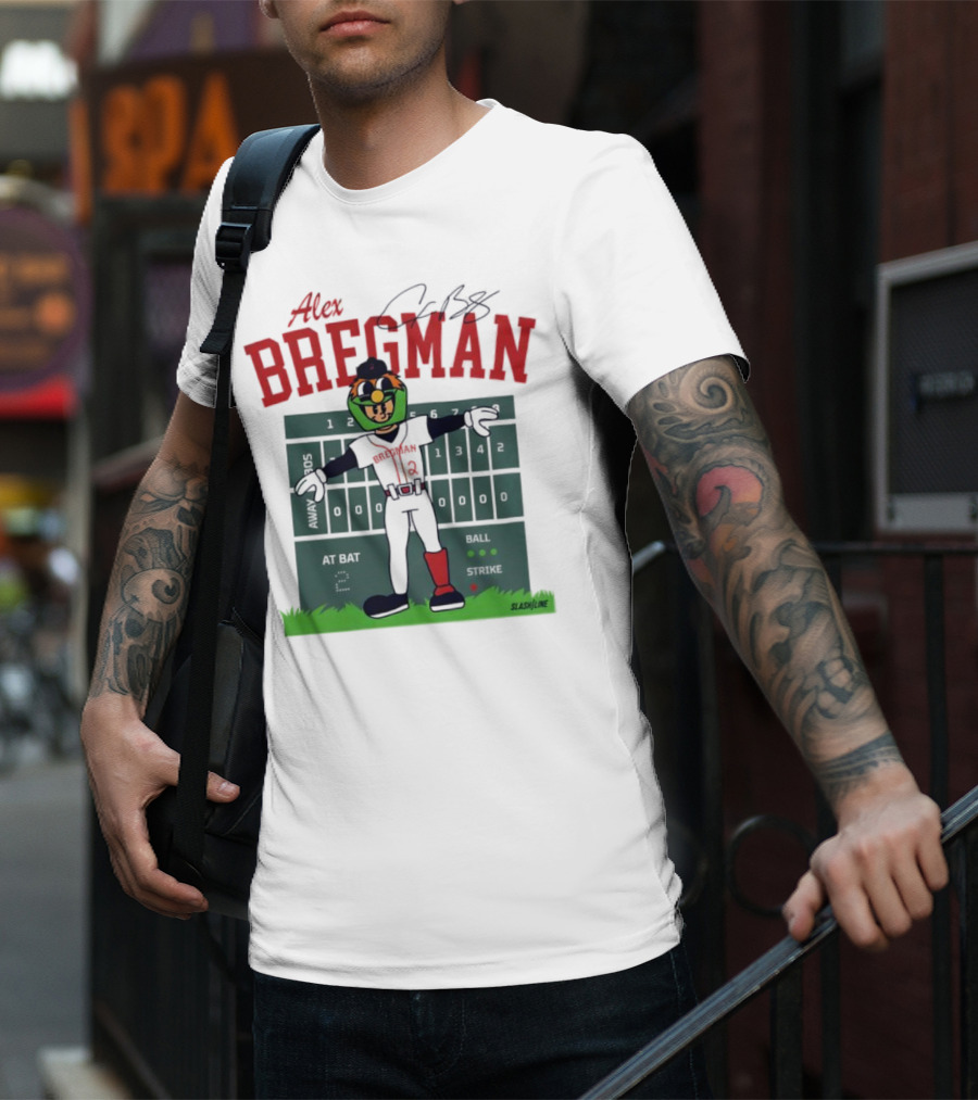 Alex Bregman Slashline Mascot Signature T-Shirt