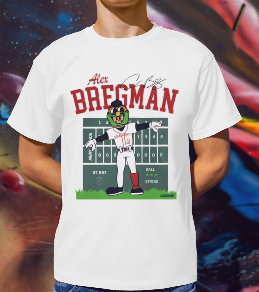 Alex Bregman Slashline Mascot Signature T-Shirt