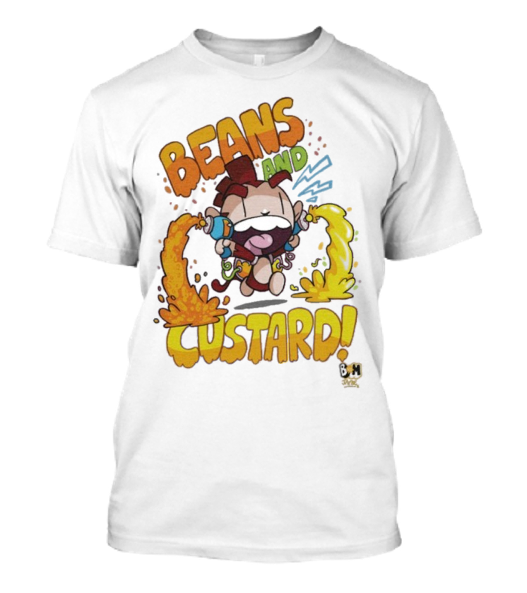 Beans And Custard Monkey Splash Comic Style Adventure T-Shirt