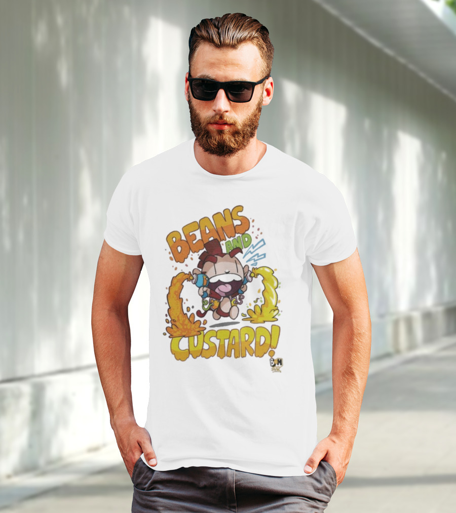 Beans And Custard Monkey Splash Comic Style Adventure T-Shirt