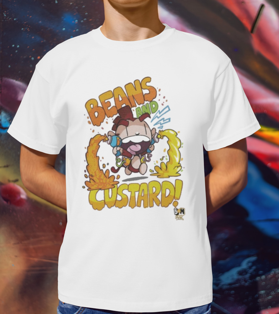Beans And Custard Monkey Splash Comic Style Adventure T-Shirt