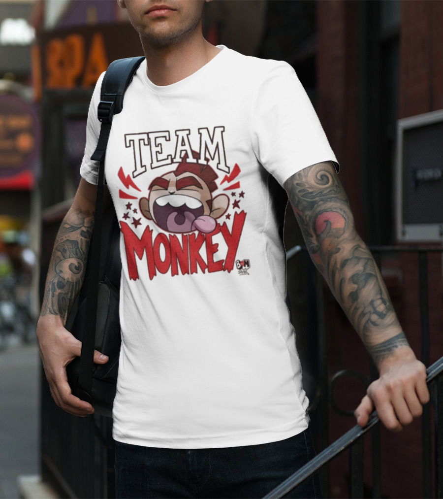 TEAM MONKEY BUNNY VS MONKEY TEAM SUPPORTERS FUN FACE T-Shirt