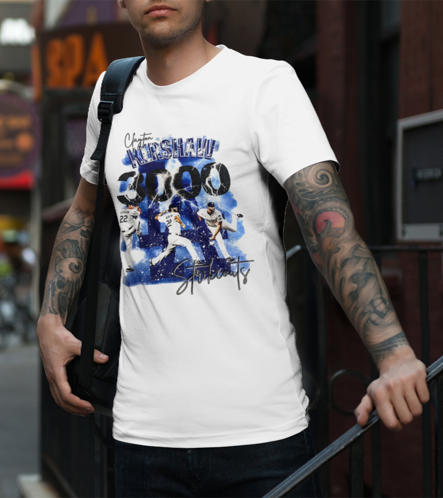 Clayton Kershaw 3000 Strikeouts Los Angeles Dodgers MLB Vintage T-Shirt