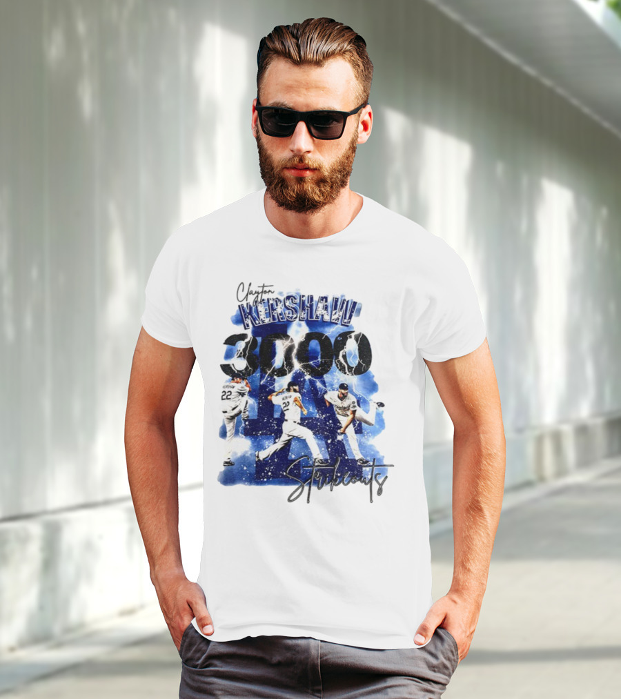 Clayton Kershaw 3000 Strikeouts Los Angeles Dodgers MLB Vintage T-Shirt