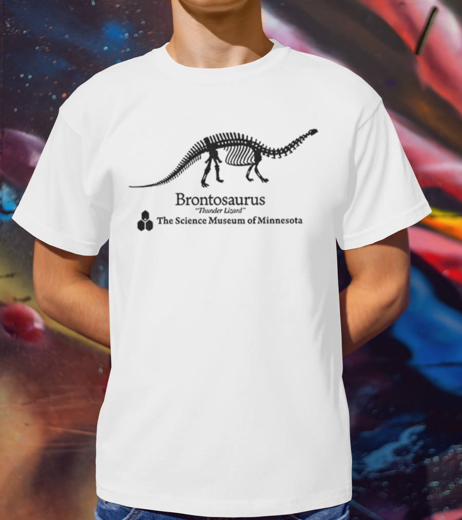 Brontosaurus Thunder Lizard The Science Museum Of Minnesota Stranger Things Dustin T-Shirt