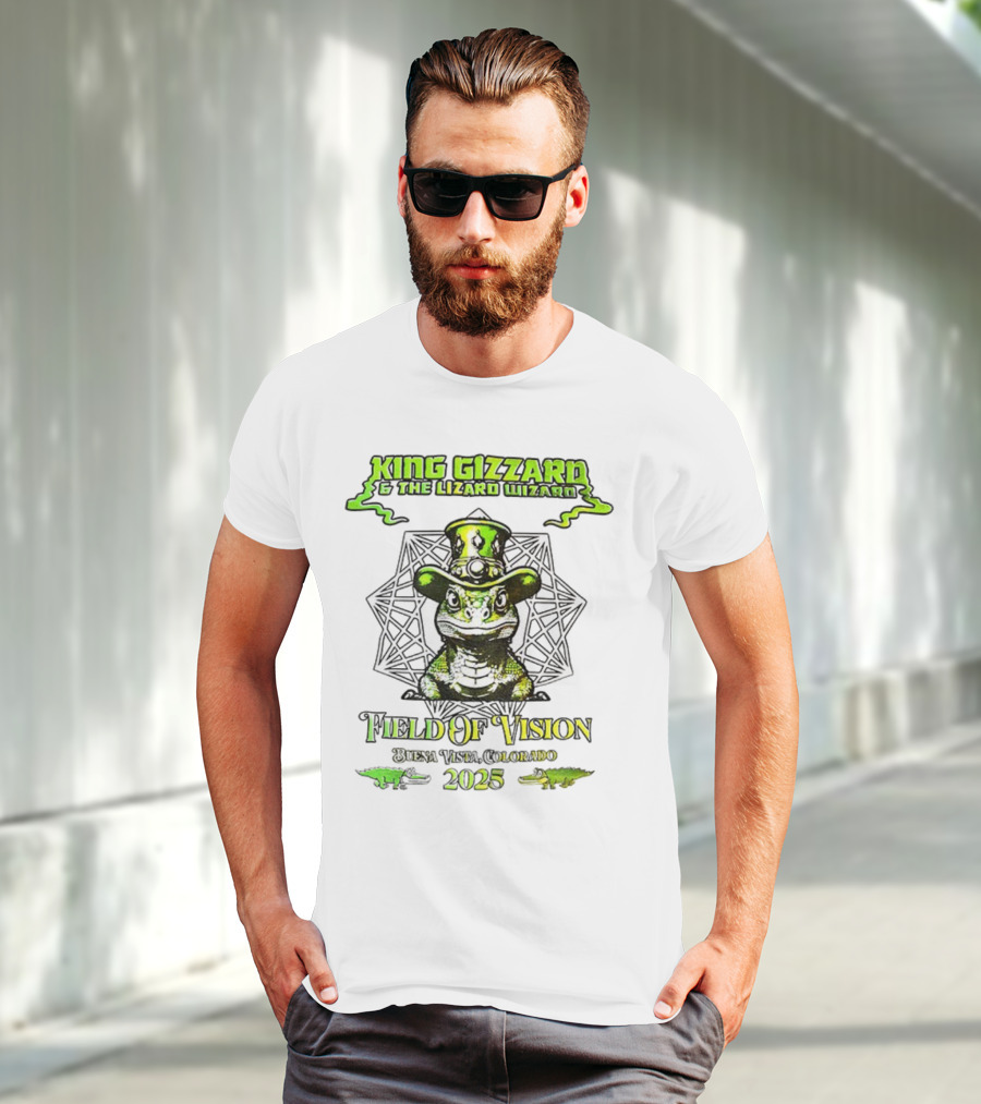 King Gizzard & The Lizard Wizard Field Of Vision 2025 Meadow Creek Buena Vista Colorado T-Shirt