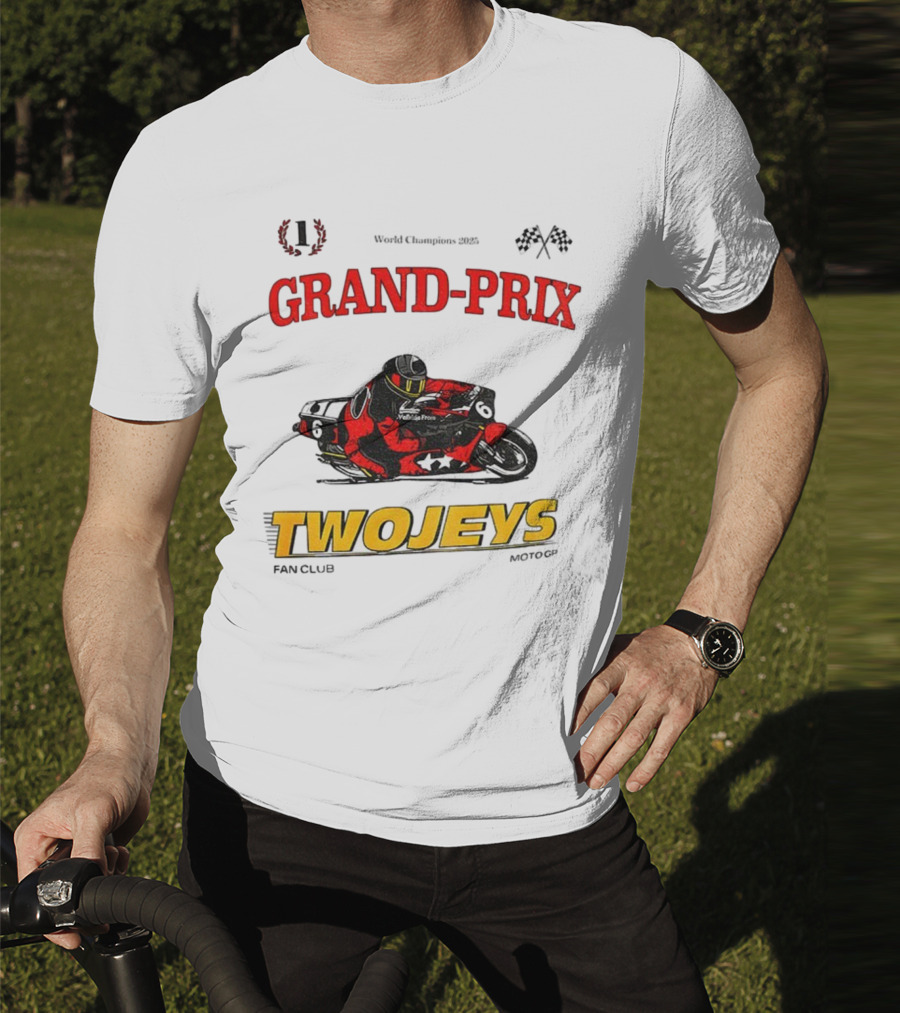 Grand Prix World Champions 2025 Twojeys Moto Racing Fan Club T-Shirt