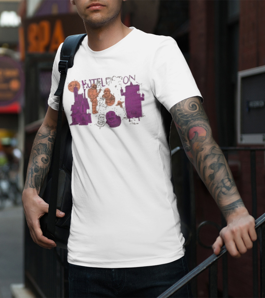 Hotel Fiction Astronaut Space Adventure Moon And Rocket Scene T-Shirt