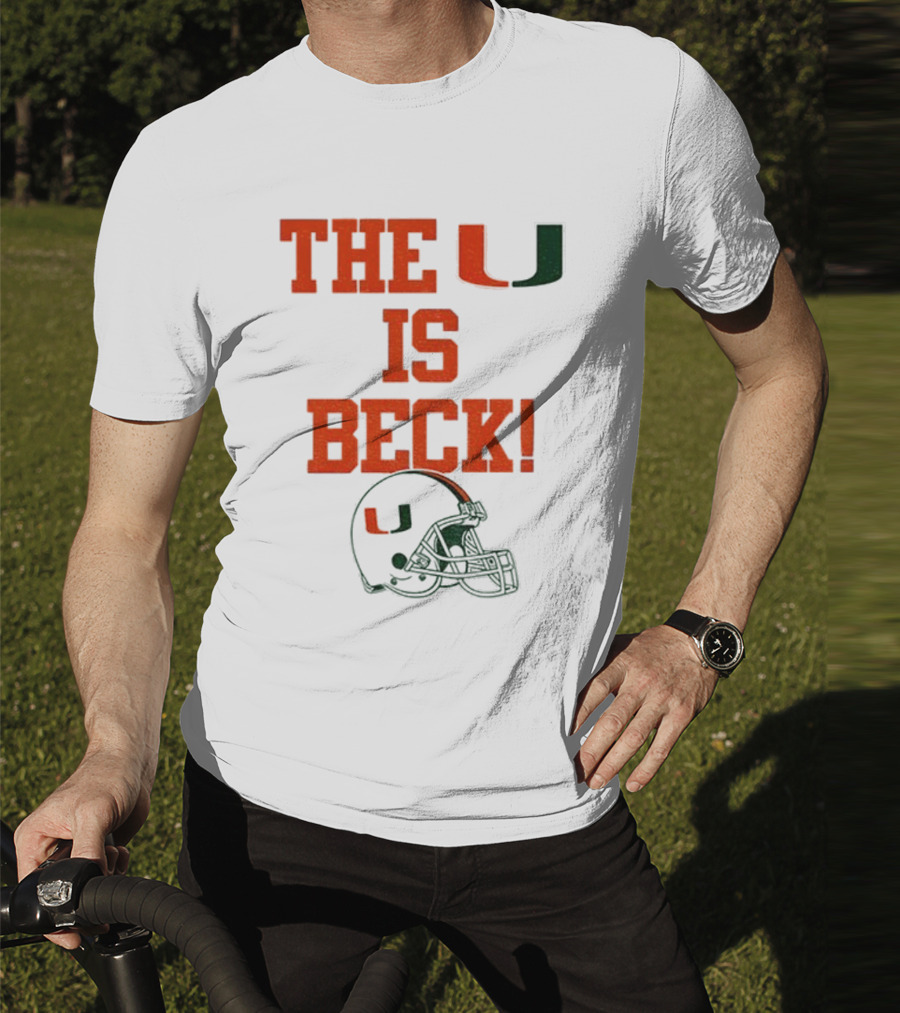 The U Is Beck Miami Hurricanes Helmet NFL Football Lover T-Shirt