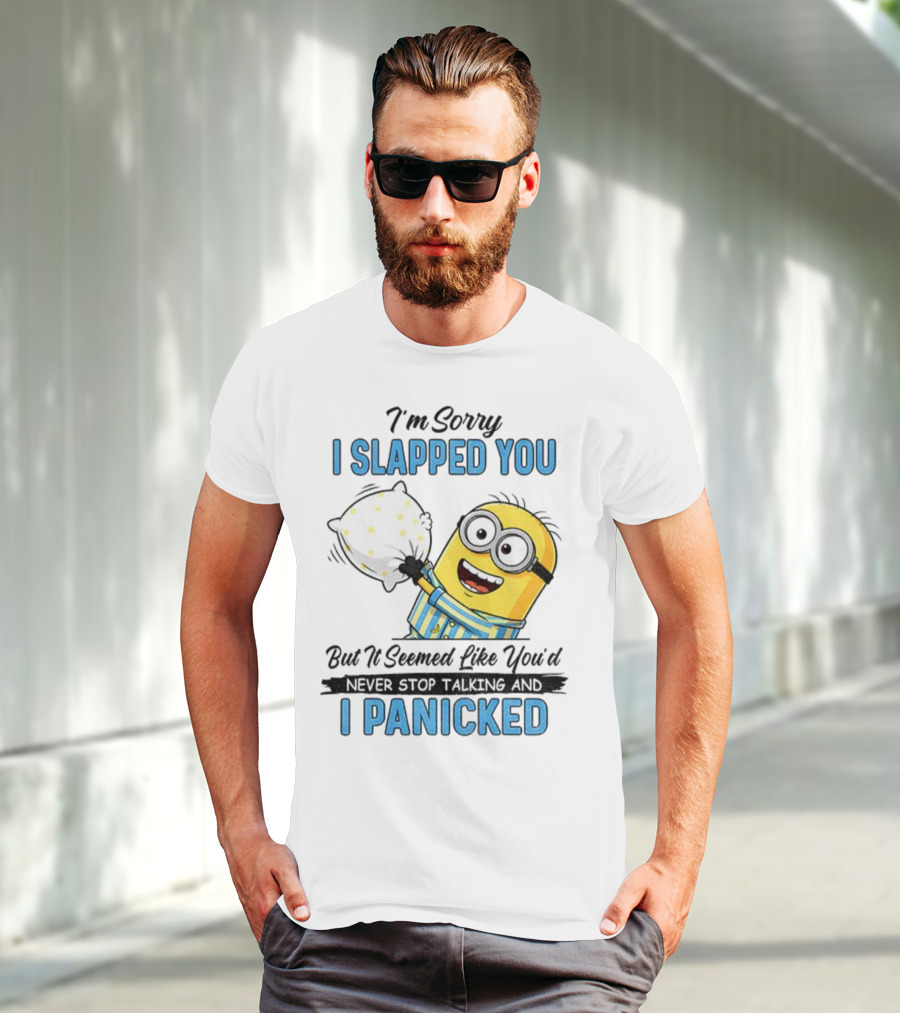 Minion I Slapped You I Panicked Pillow Fight Pajamas T-Shirt