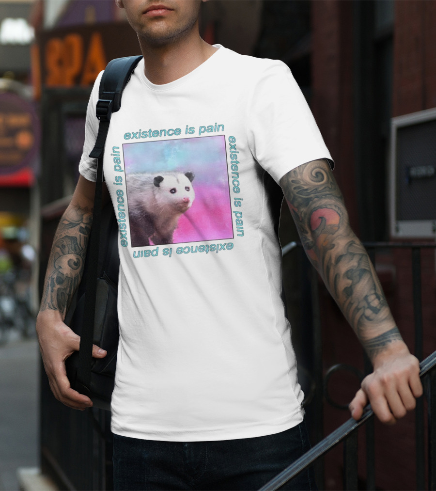 Existence Is Pain Possum Vintage Retro Theme T-Shirt