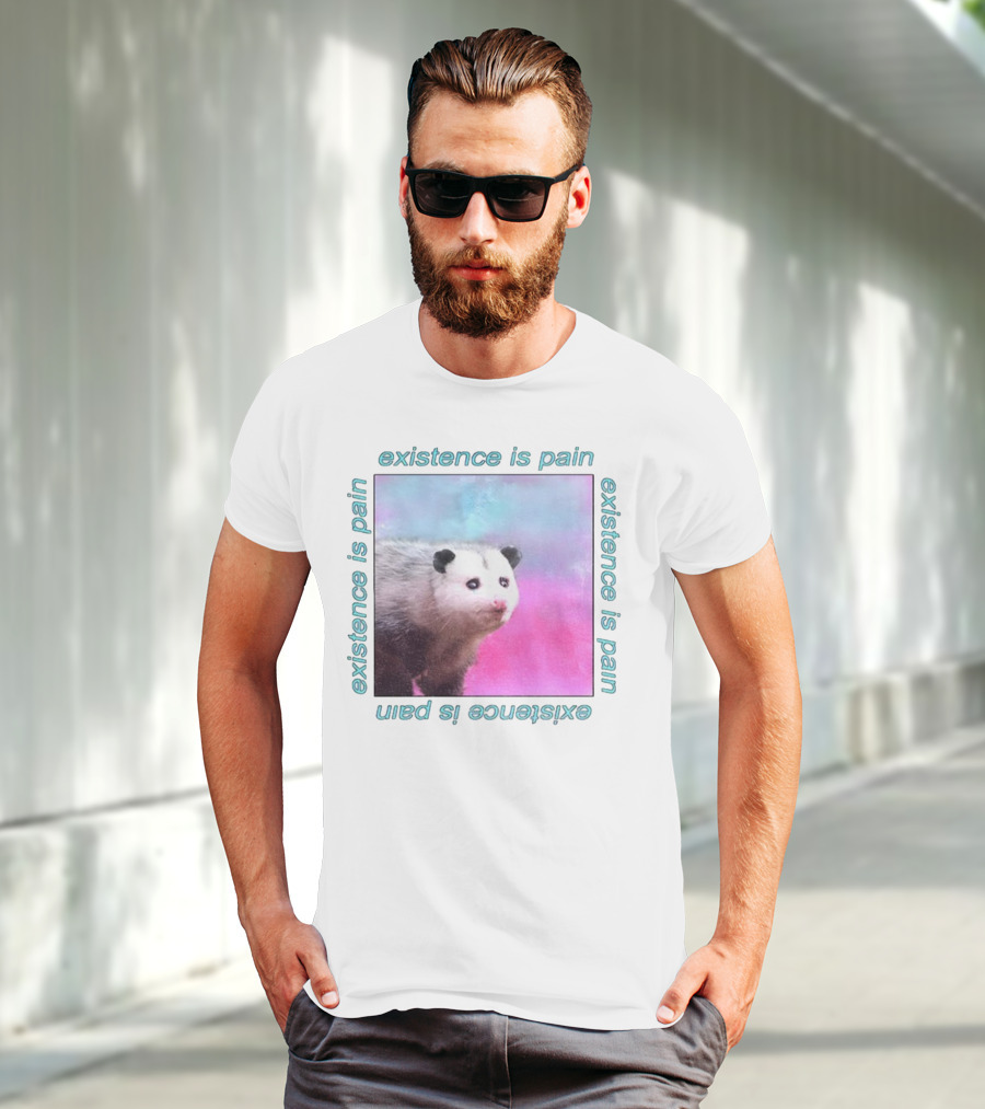 Existence Is Pain Possum Vintage Retro Theme T-Shirt