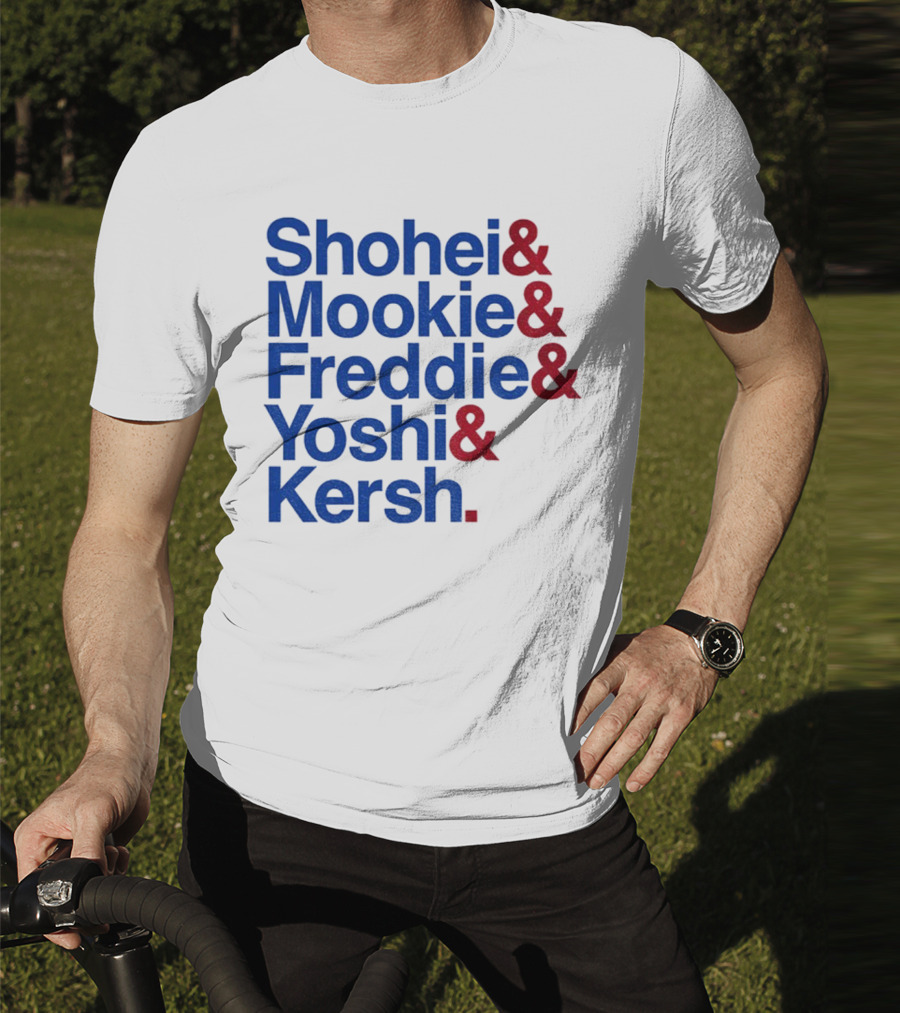 Shohei Mookie Freddie Yoshi Kersh Los Angeles Dodgers Baseball Ampersand Stars 2025 T-Shirt