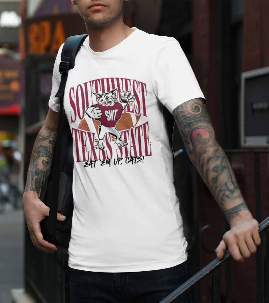 SWT Southwest Texas State Bobcats Mascot Eat 'Em Up Cats T-Shirt