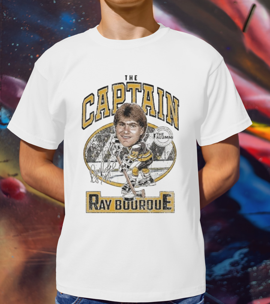 The Captain Ray Bourque NHL Alumni Association Spittin Chiclets Collaboration T-Shirt