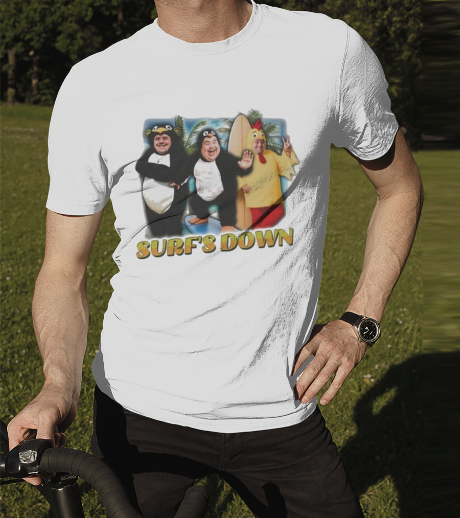 "Surf’s Down Penguin And Chicken Costume Fun" T-Shirt