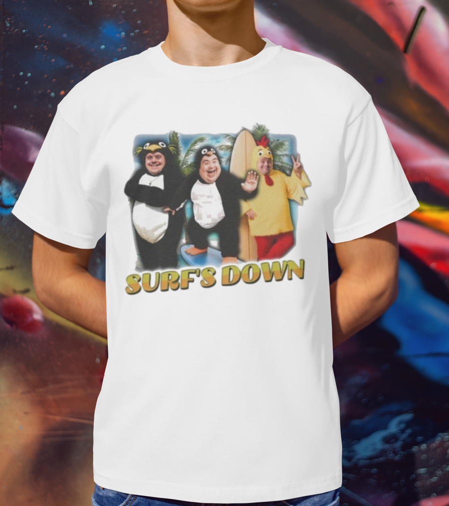 "Surf’s Down Penguin And Chicken Costume Fun" T-Shirt