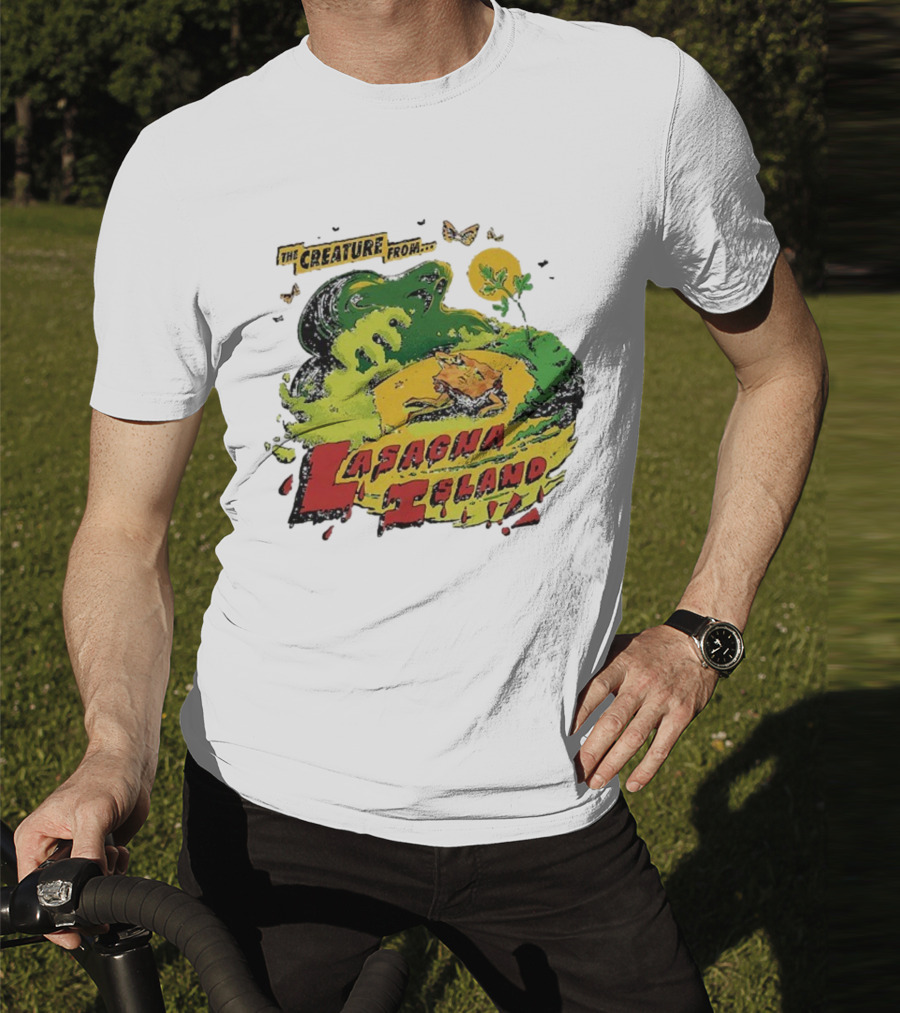 The Creature From Lasagna Island Vintage Horror Design October 2025 T-Shirt