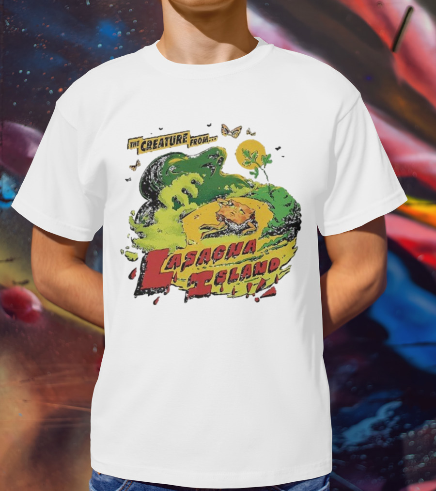 The Creature From Lasagna Island Vintage Horror Design October 2025 T-Shirt
