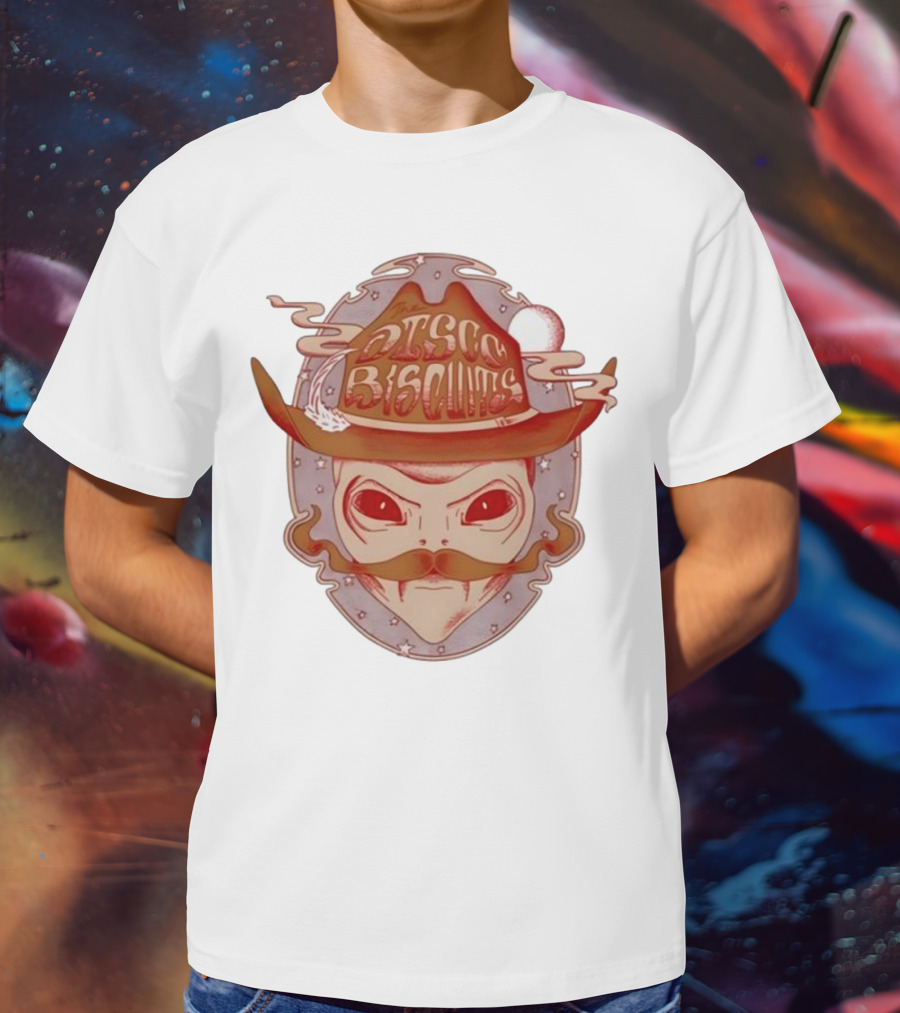 Disco Biscuits Alien Cowboy With Hat And Mustache T-Shirt