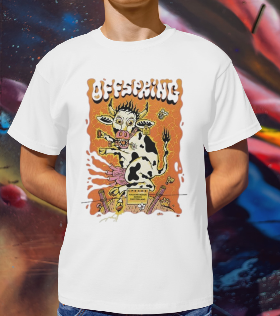 Offspring Hallenstadion Zurich 2025 Tour September Switzerland Cow Art T-Shirt