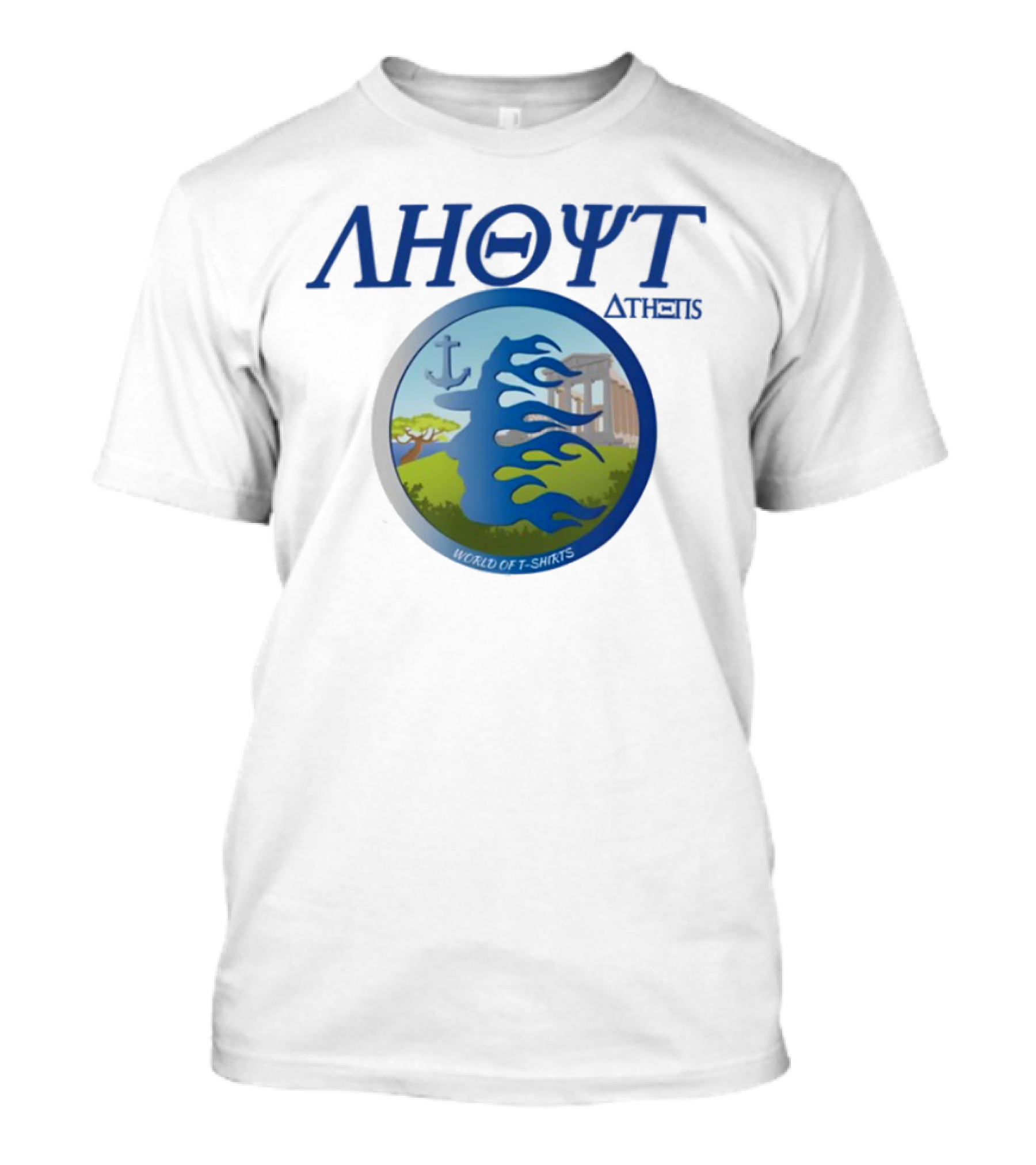 Ahoyt Athens World Of S Greek Anchor Parthenon Scenery T-Shirt