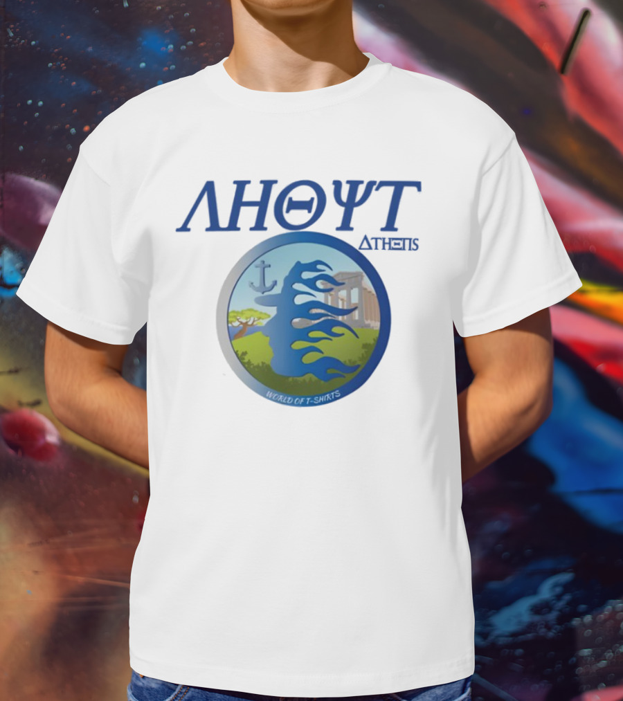 Ahoyt Athens World Of S Greek Anchor Parthenon Scenery T-Shirt