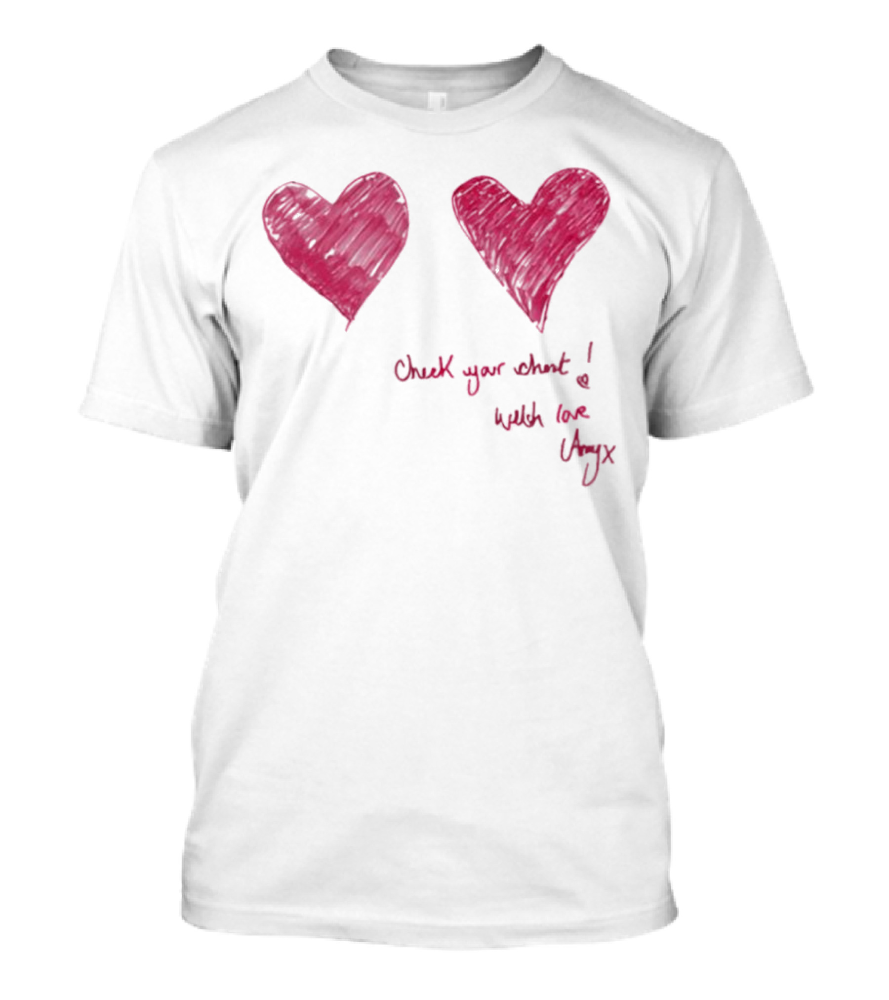 Check Your Chest Heart Design Breast Cancer Awareness With Love Uxy T-Shirt