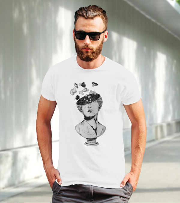 Daniel Greene To Be Read Exploding Head Sculpture With Floating Books T-Shirt