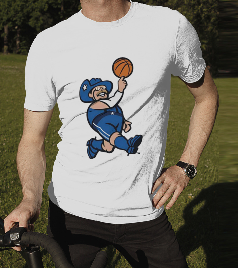 Frisco RoughRiders Dallas Mavericks Crossover Mascot Basketball Cowboy T-Shirt
