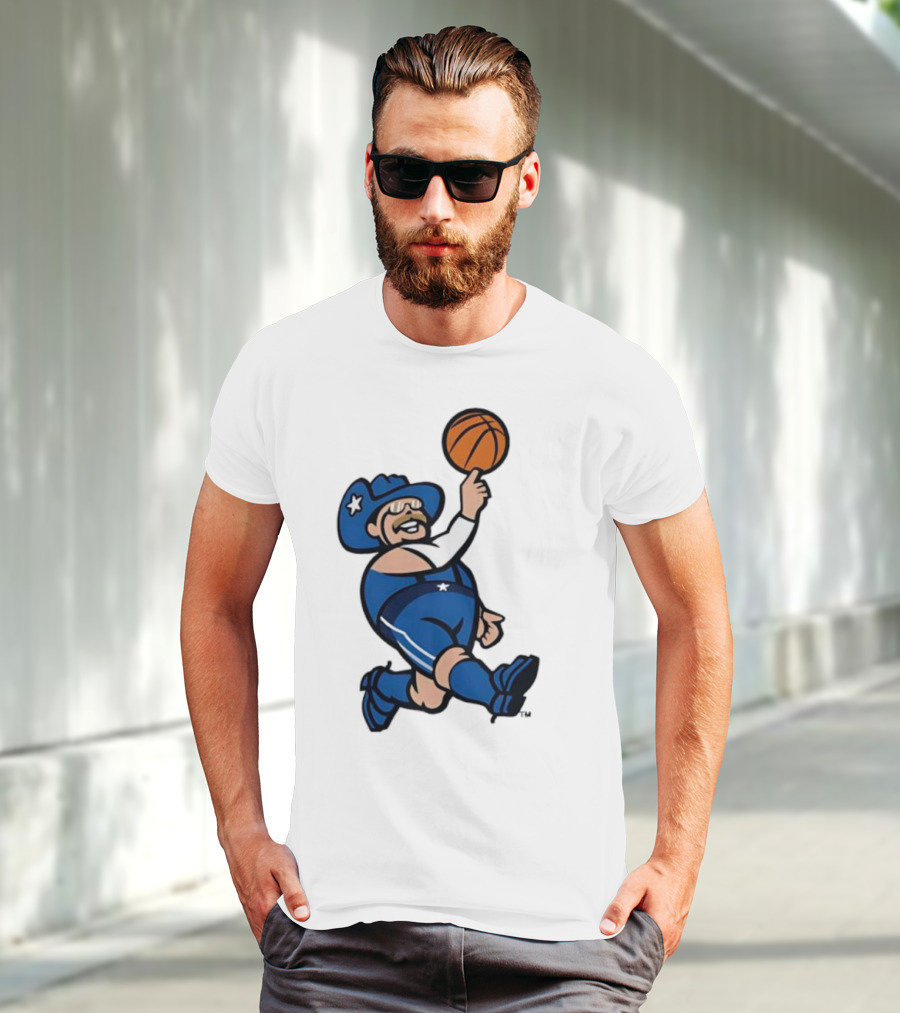 Frisco RoughRiders Dallas Mavericks Crossover Mascot Basketball Cowboy T-Shirt