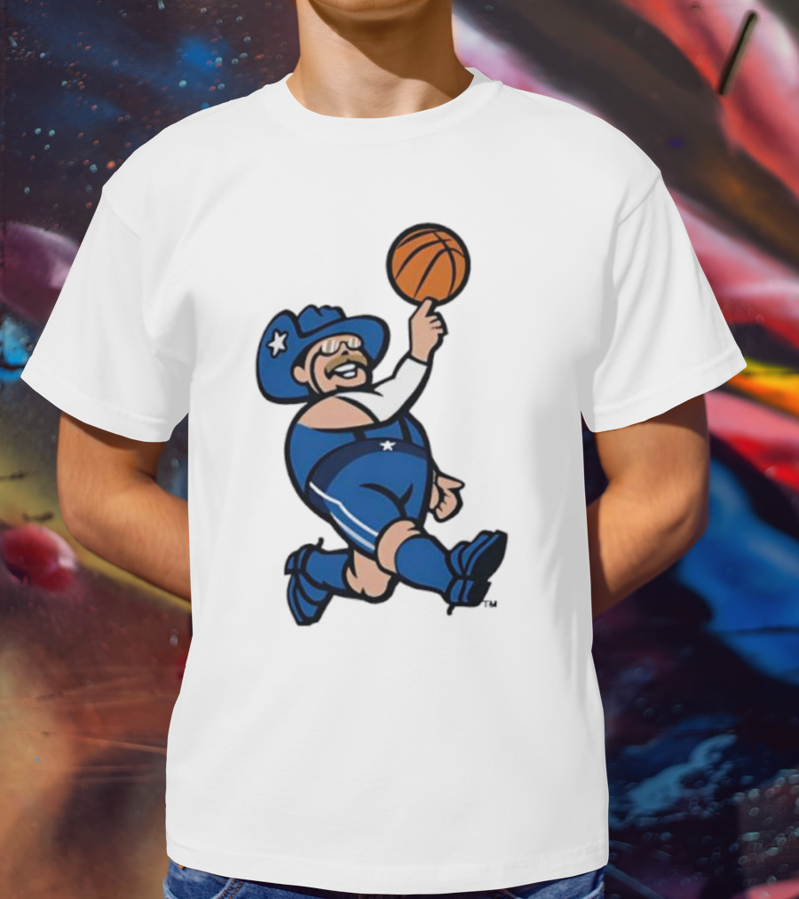 Frisco RoughRiders Dallas Mavericks Crossover Mascot Basketball Cowboy T-Shirt