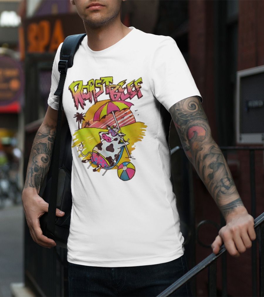 Roast Beef Sunbathing Cow Graphic Gaten Matarazzo Dustin Stranger Things T-Shirt