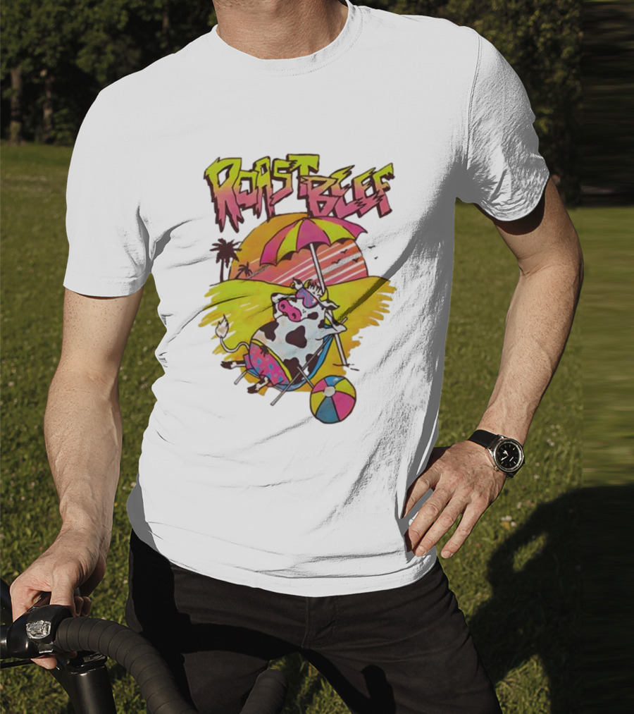 Roast Beef Sunbathing Cow Graphic Gaten Matarazzo Dustin Stranger Things T-Shirt