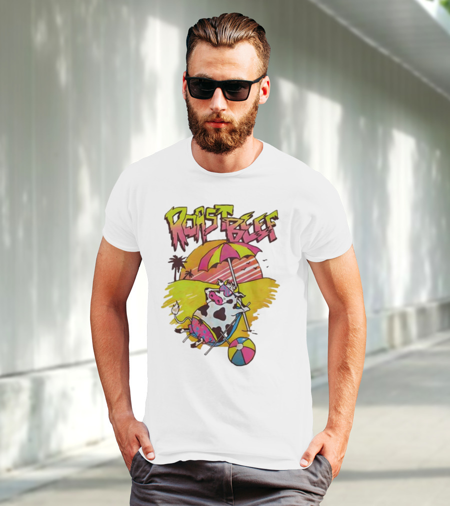 Roast Beef Sunbathing Cow Graphic Gaten Matarazzo Dustin Stranger Things T-Shirt