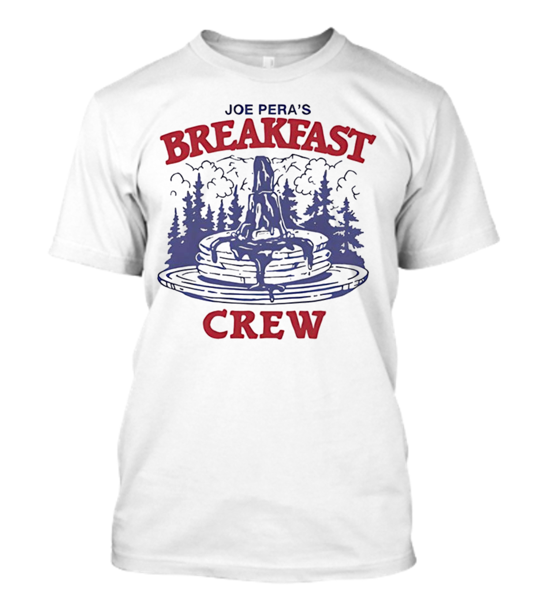 Joe Pera's Breakfast Crew Pancake Stack Forest Scene T-Shirt