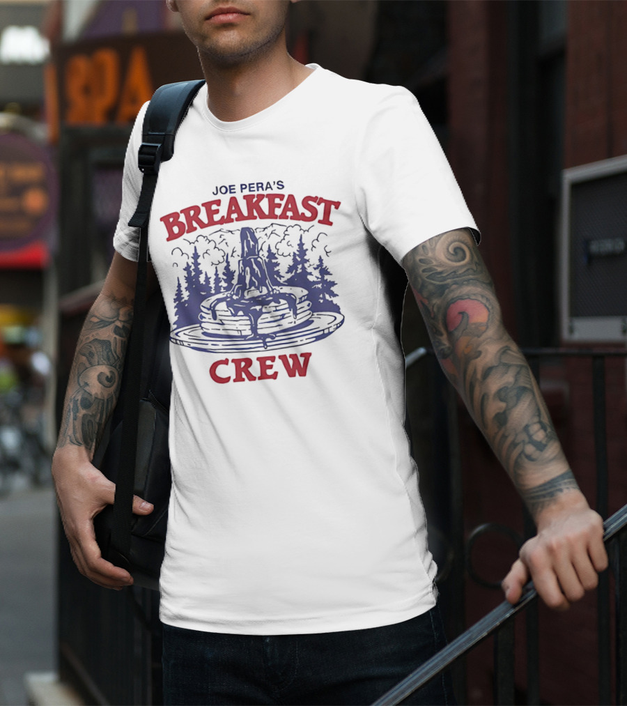Joe Pera's Breakfast Crew Pancake Stack Forest Scene T-Shirt