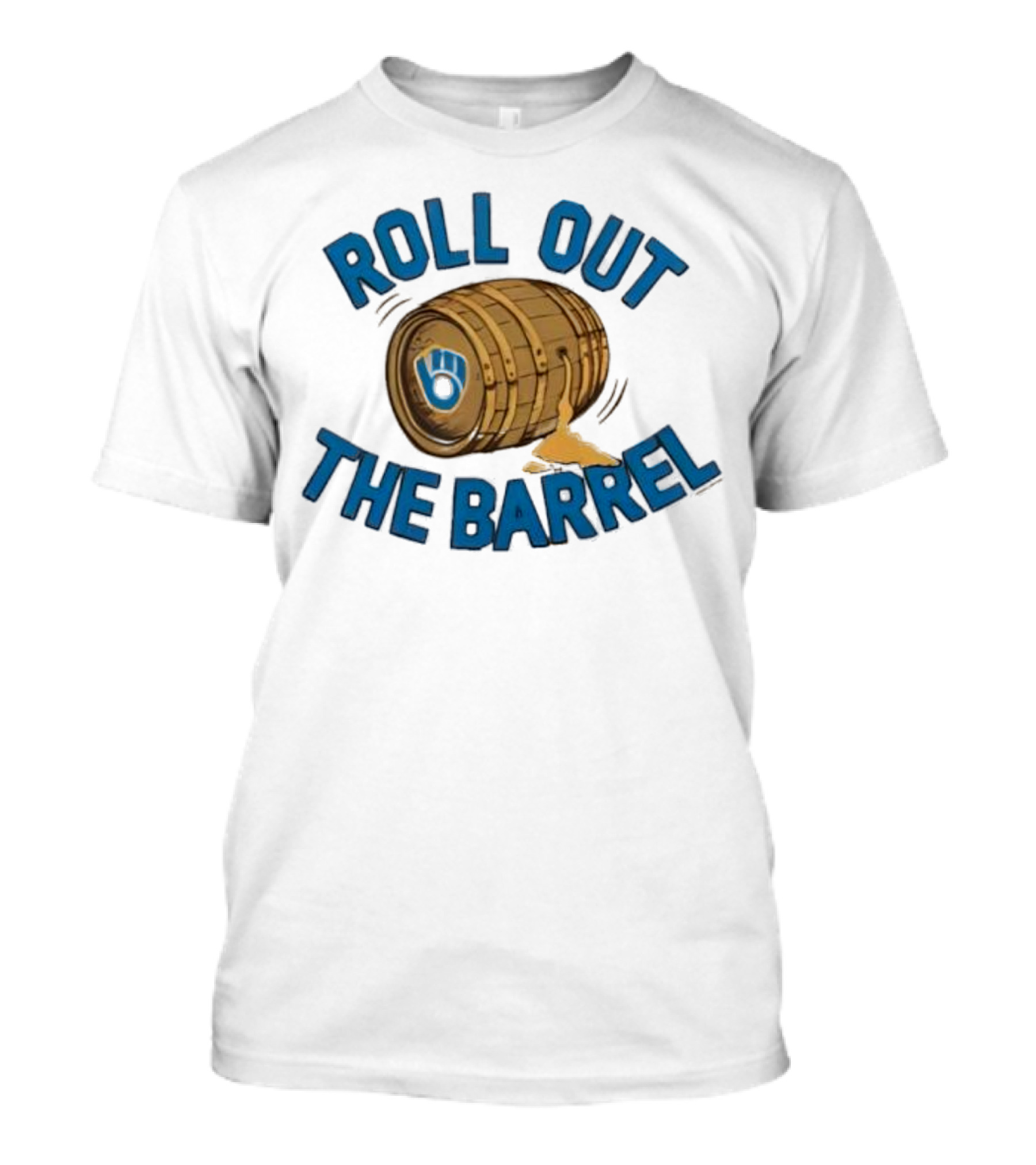 Milwaukee Brewers Roll Out The Barrel Vintage Gold Baseball Theme T-Shirt