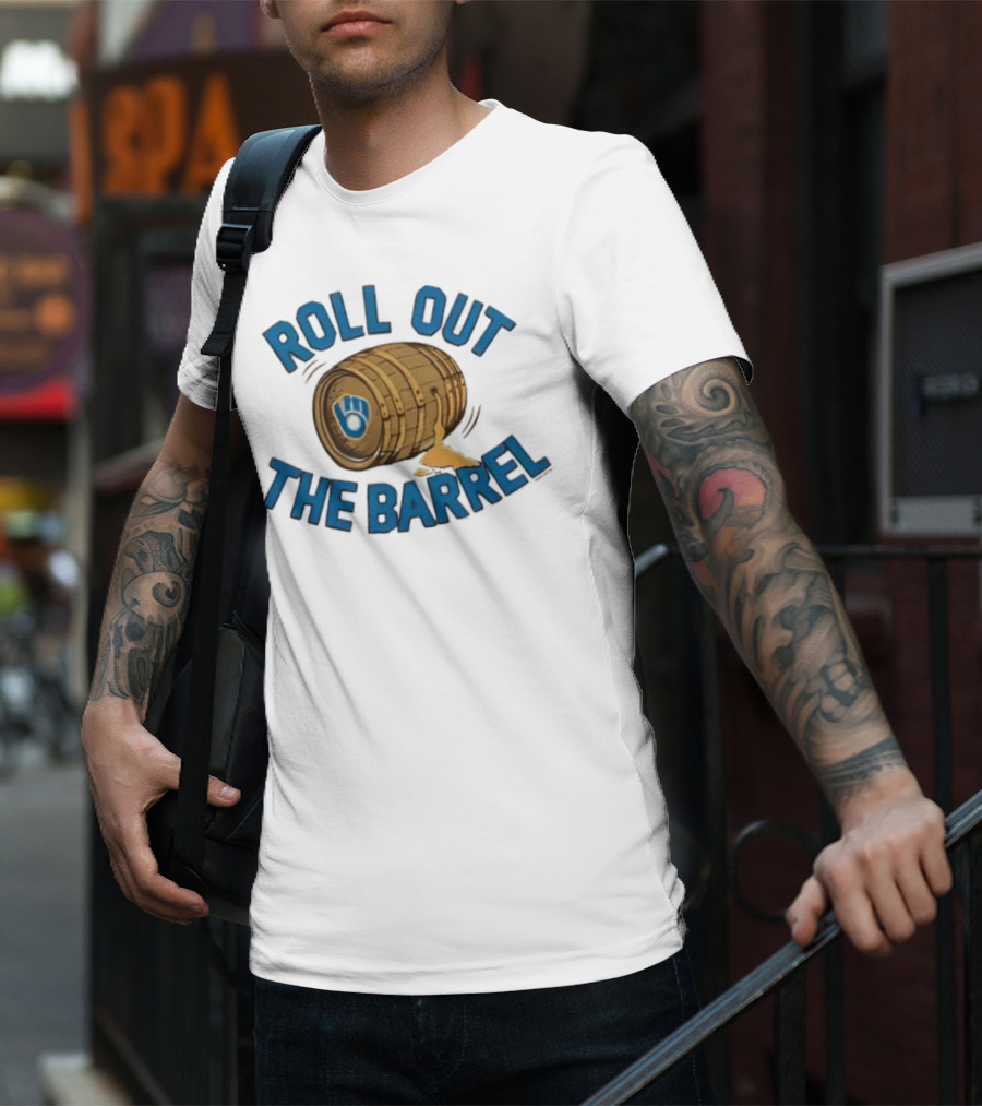 Milwaukee Brewers Roll Out The Barrel Vintage Gold Baseball Theme T-Shirt