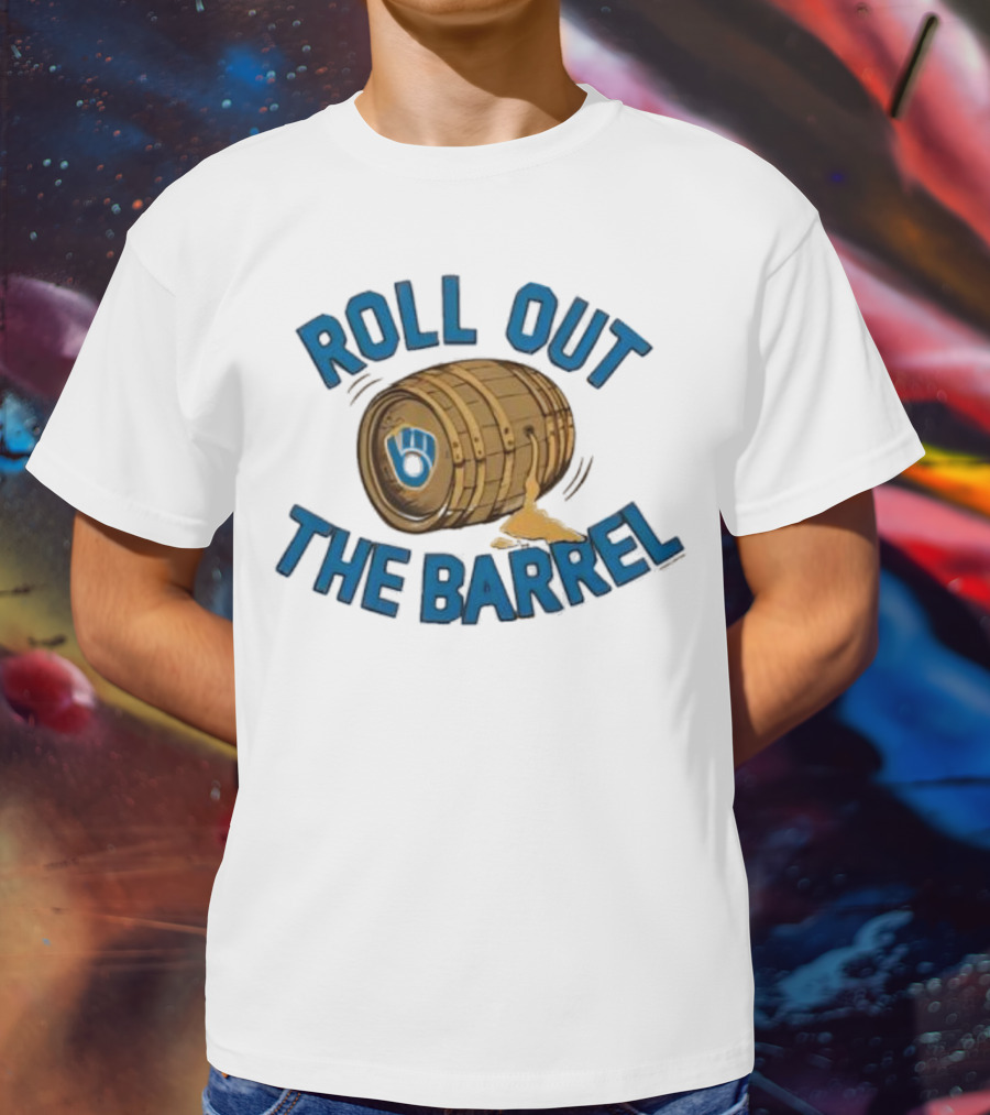 Milwaukee Brewers Roll Out The Barrel Vintage Gold Baseball Theme T-Shirt