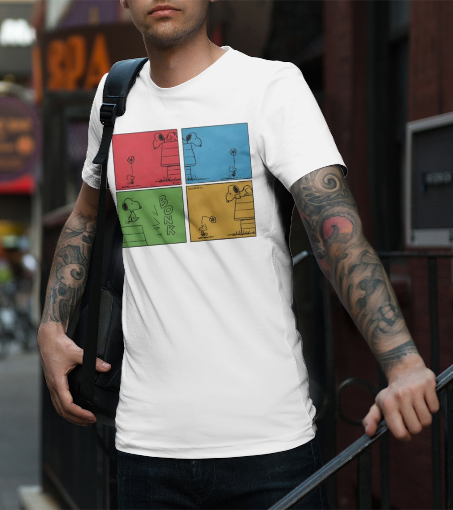 Snoopy And Woodstock Comic Panels Bonk Series By Schulz T-Shirt