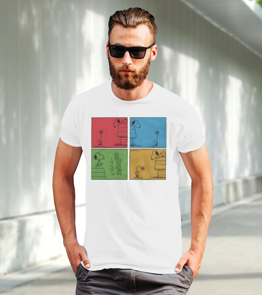 Snoopy And Woodstock Comic Panels Bonk Series By Schulz T-Shirt