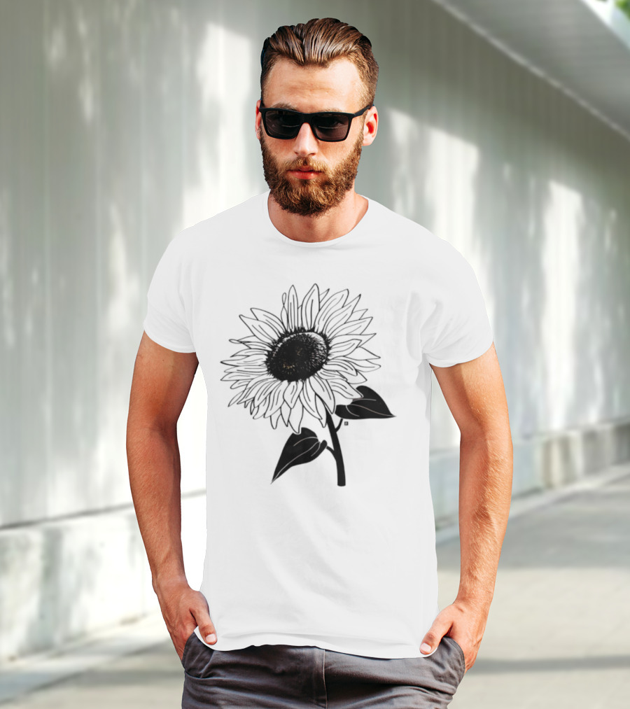 Sunflower Beautiful Botanical Art T-Shirt
