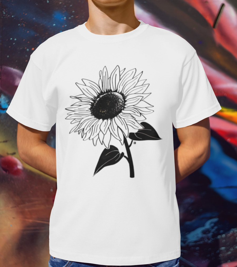 Sunflower Beautiful Botanical Art T-Shirt