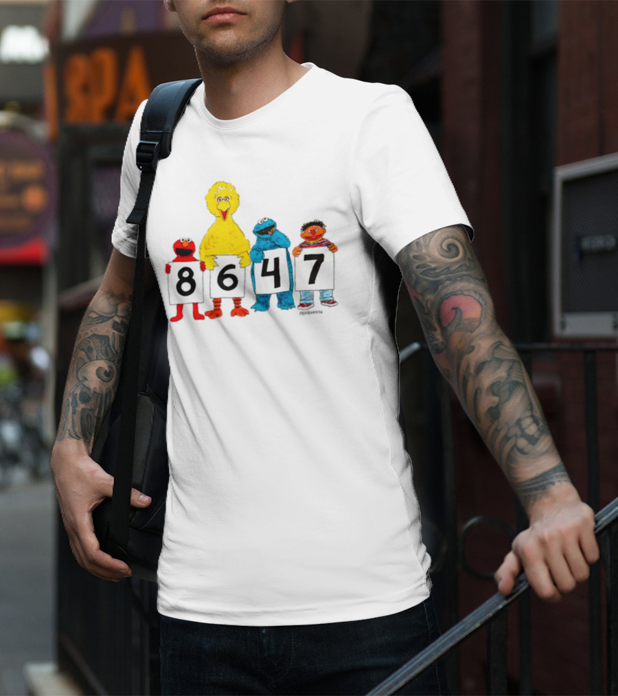 8647 Sesame Street Elmo Big Bird Cookie Monster Ernie T-Shirt