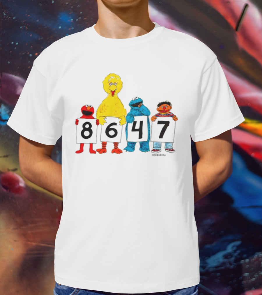 8647 Sesame Street Elmo Big Bird Cookie Monster Ernie T-Shirt