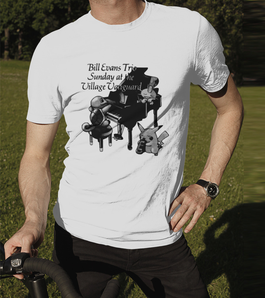 Bill Evans Trio Sunday At The Village Vanguard Pikachu Squirtle Playing Piano T-Shirt