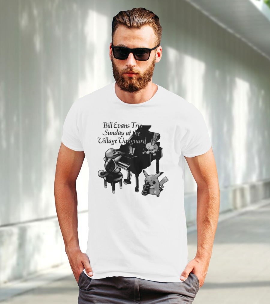 Bill Evans Trio Sunday At The Village Vanguard Pikachu Squirtle Playing Piano T-Shirt