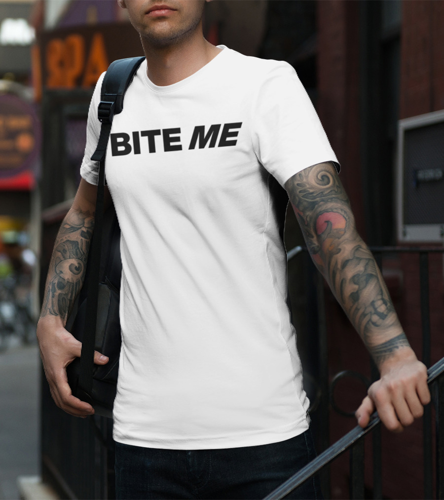Bite Me Vampire Fangs Halloween Graphic T-Shirt