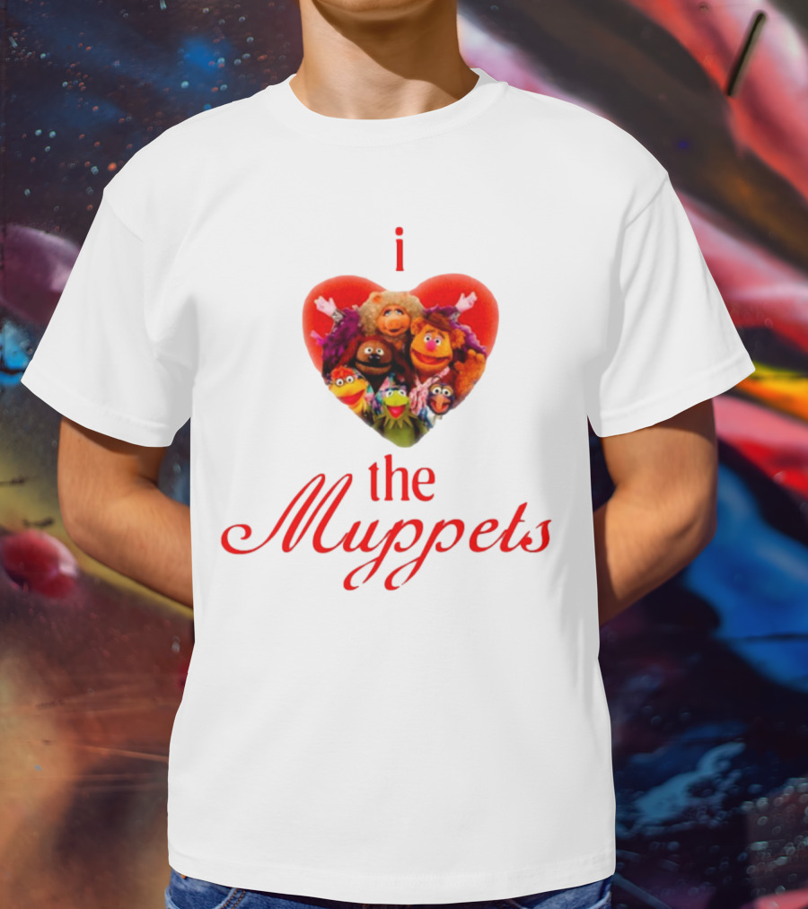 I Love The Muppets Characters Heart Group Image T-Shirt